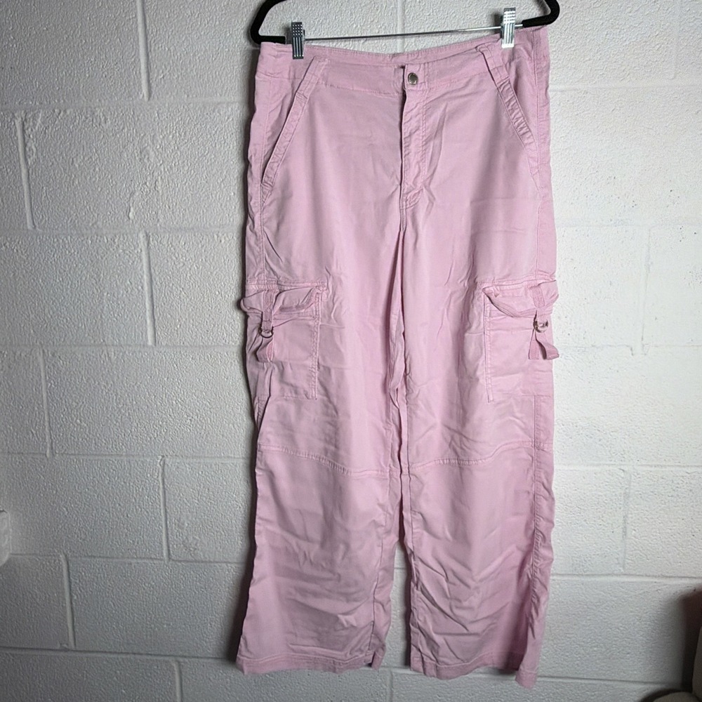 American Eagle Pink Wide Leg Cargo Pants Lyocell Y2K Size 12